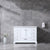 Lexora Dukes LD342248SADS000 48" Single Bathroom Vanity in White with White Carrara Marble, White Rectangle Sink, Rendered Front View