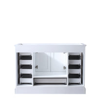 Load image into Gallery viewer, Lexora Dukes LD342248SADS000 48&quot; Single Bathroom Vanity in White with White Carrara Marble, White Rectangle Sink, Back View