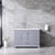 Lexora Dukes LD342248SBDS000 48" Single Bathroom Vanity in Dark Grey with White Carrara Marble, White Rectangle Sink, Rendered Front View