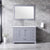 Lexora Dukes LD342248SBDS000 48" Single Bathroom Vanity in Dark Grey with White Carrara Marble, White Rectangle Sink, Rendered with Mirror