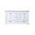 Lexora Dukes LD342260DADS000 60" Double Bathroom Vanity in White with White Carrara Marble, White Rectangle Sinks, Front View