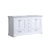 Lexora Dukes LD342260DADS000 60" Double Bathroom Vanity in White with White Carrara Marble, White Rectangle Sinks, Angled View
