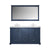 Lexora Dukes LD342260DEDS000 60" Double Bathroom Vanity in Navy Blue with White Carrara Marble, White Rectangle Sinks, with Mirror and Faucets