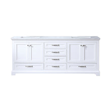 Load image into Gallery viewer, Lexora Dukes LD342280DADS000 80&quot; Double Bathroom Vanity in White with White Carrara Marble, White Rectangle Sinks, Front View