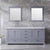 Lexora Dukes LD342280DBDS000 80" Double Bathroom Vanity in Dark Grey with White Carrara Marble, White Rectangle Sinks, Rendered with Mirrors