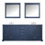 Lexora Dukes LD342280DEDS000 80" Double Bathroom Vanity in Navy Blue with White Carrara Marble, White Rectangle Sinks, with Mirrors and Faucets