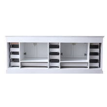 Load image into Gallery viewer, Lexora Dukes LD342284DADS000 84&quot; Double Bathroom Vanity in White with White Carrara Marble, White Rectangle Sinks, Back View