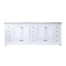 Load image into Gallery viewer, Lexora Dukes LD342284DADS000 84&quot; Double Bathroom Vanity in White with White Carrara Marble, White Rectangle Sinks, Front View