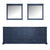 Lexora Dukes LD342284DEDS000 84" Double Bathroom Vanity in Navy Blue with White Carrara Marble, White Rectangle Sinks, with Mirrors