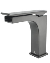 Load image into Gallery viewer, Lexora Zilara LZ342236SLIS000 36&quot; Single Bathroom Vanity in Black and Grey with Castle Grey Marble, White Rectangle Sink, Gun Metal Faucet