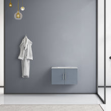 Load image into Gallery viewer, Lexora Geneva LG192230DBDS000 30&quot; Single Wall Mounted Vanity in Dark Grey with White Carrara Marble, Rendered Front View