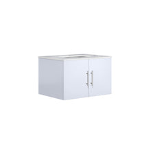 Load image into Gallery viewer, Lexora Geneva LG192230DMDS000 30&quot; Single Wall Mounted Vanity in Glossy White with White Carrara Marble, Angled View