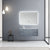 Lexora Geneva LG192248DBDS000 48" Single Wall Mounted Bathroom Vanity in Dark Grey with White Carrara Marble, White Rectangle Sink, Rendered with Mirror
