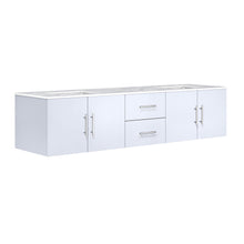 Load image into Gallery viewer, Lexora Geneva LG192280DMDS000 80&quot; Double Wall Mounted Bathroom Vanity in Glossy White with White Carrara Marble, White Rectangle Sinks, Angled View