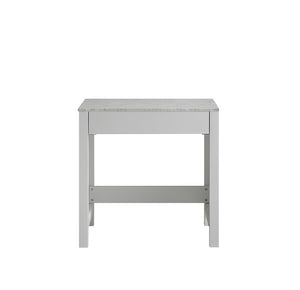 Lexora Jacques LJ302230ADSMTB 30" Make-Up Table in White with White Carrara Marble, Front View