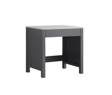 Load image into Gallery viewer, Lexora Jacques LJ302230BDSMTB 30&quot; Make-Up Table in Dark Grey with White Carrara Marble, Angled View
