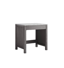 Load image into Gallery viewer, Lexora Jacques LJ302230DDSMTB 30&quot; Make-Up Table in Distressed Grey with White Carrara Marble, Angled View