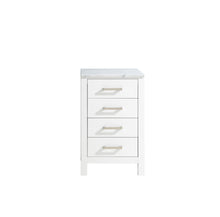 Load image into Gallery viewer, Lexora Jacques LJ322220ADSSCB 20&quot; Side Cabinet in White with White Carrara Marble, Front View