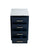 Lexora Jacques LJ322220EDSSCB 20" Side Cabinet in Navy Blue with White Carrara Marble, Open Drawers