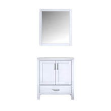 Load image into Gallery viewer, Lexora Jacques LJ342230SADS000 30&quot; Single Bathroom Vanity in White with White Carrara Marble, White Rectangle Sink, with Mirror