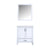 Lexora Jacques LJ342230SADS000 30" Single Bathroom Vanity in White with White Carrara Marble, White Rectangle Sink, with Mirror