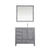 Lexora Jacques LJ342236SDDS000-R 36" Single Bathroom Vanity in Distressed Grey with White Carrara Marble, White Rectangle Sink on Right, with Mirror and Faucet