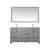 Lexora Jacques LJ342260DDDS000 60" Double Bathroom Vanity in Distressed Grey with White Carrara Marble, White Rectangle Sinks, with Mirror and Faucets
