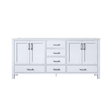 Load image into Gallery viewer, Lexora Jacques LJ342272DADS000 72&quot; Double Bathroom Vanity in White with White Carrara Marble, White Rectangle Sinks, Front View