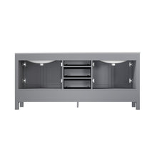 Load image into Gallery viewer, Lexora Jacques LJ342272DDDS000 72&quot; Double Bathroom Vanity in Distressed Grey with White Carrara Marble, White Rectangle Sinks, Back View