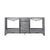 Lexora Jacques LJ342272DDDS000 72" Double Bathroom Vanity in Distressed Grey with White Carrara Marble, White Rectangle Sinks, Open Doors