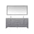 Lexora Jacques LJ342272DDDS000 72" Double Bathroom Vanity in Distressed Grey with White Carrara Marble, White Rectangle Sinks, with Mirror and Faucets