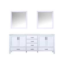 Load image into Gallery viewer, Lexora Jacques LJ342280DADS000 80&quot; Double Bathroom Vanity in White with White Carrara Marble, White Rectangle Sinks, with Mirrors