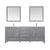 Lexora Jacques LJ342280DDDS000 80" Double Bathroom Vanity in Distressed Grey with White Carrara Marble, White Rectangle Sinks, with Mirrors and Faucets