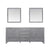 Lexora Jacques LJ342280DDDS000 80" Double Bathroom Vanity in Distressed Grey with White Carrara Marble, White Rectangle Sinks, with Mirrors