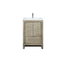 Load image into Gallery viewer, Lexora Lafarre LLF24SKSOS000 24&quot; Single Bathroom Vanity in Rustic Acacia with White Quartz, White Rectangle Sink, with Faucet