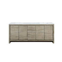 Load image into Gallery viewer, Lexora Lafarre LLF80SKSOS000 80&quot; Double Bathroom Vanity in Rustic Acacia with White Quartz, White Rectangle Sinks, Front View