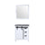 Lexora Marsyas LM342230SAAS000 30" Single Bathroom Vanity in White with Grey Quartz, White Rectangle Sink, with Mirror