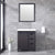 Lexora Marsyas LM342230SCCS000 30" Single Bathroom Vanity in Brown with White Quartz, White Rectangle Sink, Rendered with Mirror