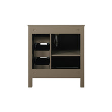 Load image into Gallery viewer, Lexora Marsyas LM342230SKCS000 30&quot; Single Bathroom Vanity in Rustic Brown with White Quartz, White Rectangle Sink, Back View