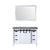 Lexora Marsyas LM342248SAAS000 48" Single Bathroom Vanity in White with Grey Quartz, White Rectangle Sink, with Mirror