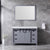 Lexora Marsyas LM342248SBBS000 48" Single Bathroom Vanity in Dark Grey with White Carrara Marble, White Rectangle Sink, Rendered with Mirror