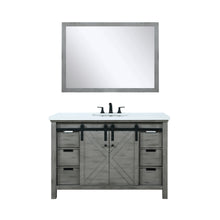 Load image into Gallery viewer, Lexora Marsyas LM342248SHCS000 48&quot; Single Bathroom Vanity in Ash Grey with White Quartz, White Rectangle Sink, with Mirror and Faucet