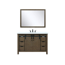 Load image into Gallery viewer, Lexora Marsyas LM342248SKCS000 48&quot; Single Bathroom Vanity in Rustic Brown with White Quartz, White Rectangle Sink, with Mirror and Faucet
