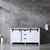 Lexora Marsyas LM342260DAAS000 60" Single Bathroom Vanity in White with Grey Quartz, White Rectangle Sink, Rendered Front View