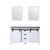 Lexora Marsyas LM342260DAAS000 60" Single Bathroom Vanity in White with Grey Quartz, White Rectangle Sink, with Mirrors