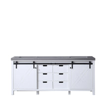 Load image into Gallery viewer, Lexora Marsyas LM342280DAAS000 80&quot; Single Bathroom Vanity in White with Grey Quartz, White Rectangle Sink, Front View