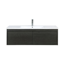 Load image into Gallery viewer, Lexora Sant LS48SRAIS000 48&quot; Single Wall Mounted Bathroom Vanity in Iron Charcoal and Acrylic Top, Integrated Rectangle Sink, with Faucet