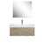 Lexora Scopi LSC36SRAOS000 36" Single Wall Mounted Bathroom Vanity in Rustic Acacia and Acrylic Top, Integrated Rectangle Sink, with Mirror and Faucet