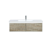 Load image into Gallery viewer, Lexora Scopi LSC48SRAOS000 48&quot; Single Wall Mounted Bathroom Vanity in Rustic Acacia and Acrylic Top, Integrated Rectangle Sink, with Faucet