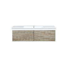 Load image into Gallery viewer, Lexora Scopi LSC48SRAOS000 48&quot; Single Wall Mounted Bathroom Vanity in Rustic Acacia and Acrylic Top, Integrated Rectangle Sink, Front View